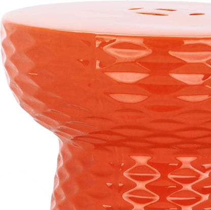 Safavieh Daphne Glazed Ceramic Decorative Garden Stool, Orange