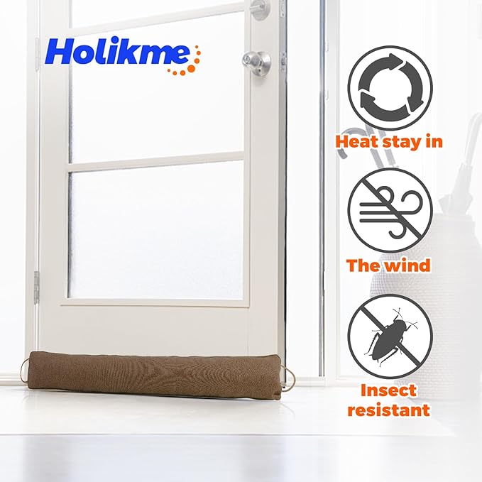 Holikme Weighted Door Draft Stopper, Heavy Duty Under Door Draft Blocker Bottom