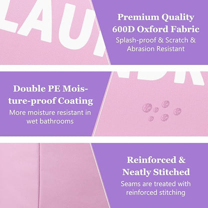 95L Large Laundry Basket with Handles, Foldable Clothes Hampers Stand Up Well