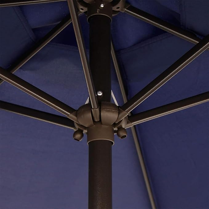 Blissun 7.5 ft Patio Umbrella, Yard Umbrella, Outdoor Market Umbrella with Push Button Tilt Crank (Navy Blue)