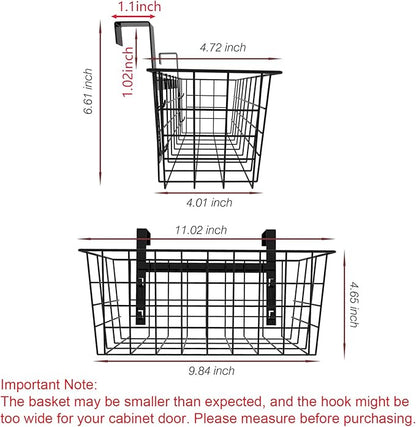 MaraFansie Basket with Hook, Grid Storage Basket, Over the Cabinet Door