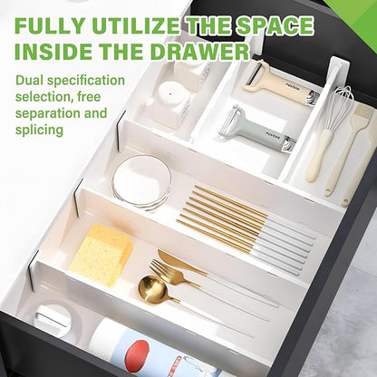 5 Pack Drawer Dividers 3.2" High Slim Organizers Expandable 10.8-17.9"