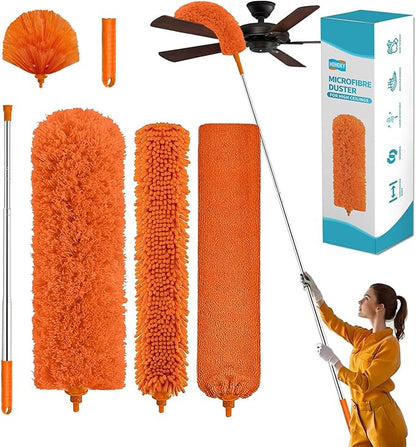 Cobweb Duster with Extension Pole, Cleaner Outdoor 110" Telescoping Extended