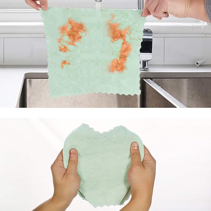 kimteny Cleaning Cloths Kitchen Towels Microfiber Washcloths Lint Free Dish