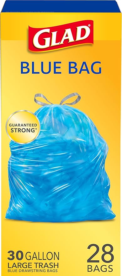 Glad 30 Gallon Garbage Bags, Large Drawstring Trash Bags