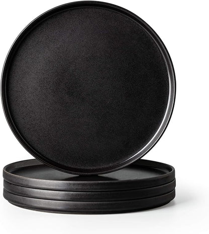 AmorArc Stoneware Dinner Plates Set of 4, 10.5 Inch Reactive Matte Glaze Ceramic Plates Set, Modern Dinnerware Dish set for Kitchen, Microwave, Dishwasher Safe, Scratch Resistant.
