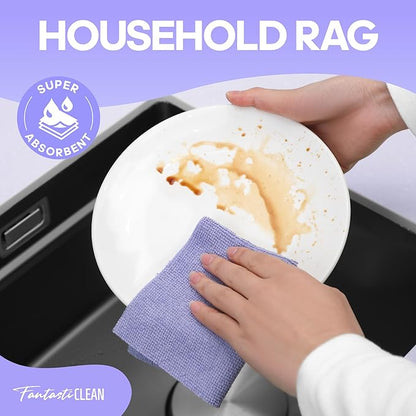 Fantasticlean Microfiber Cleaning Cloth Roll 2 Rolls 120 Pack, Tear Away