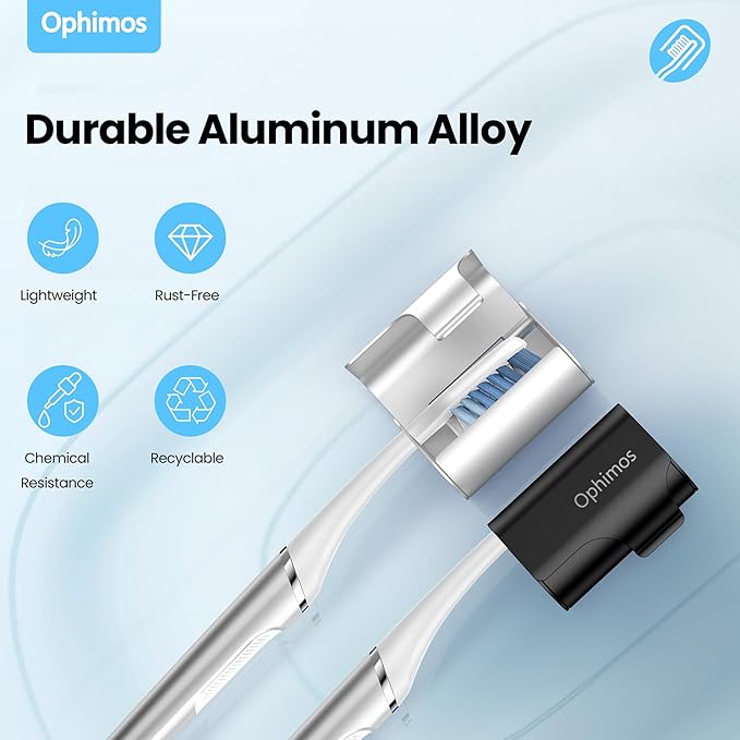 4 Count Aluminum Alloy Toothbrush Cover Caps