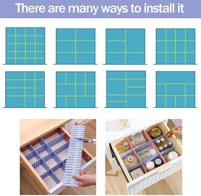 acDesign 40Pcs Grid Drawer Dividers, Adjustable Drawer Organizer