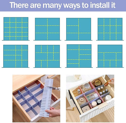 acDesign 40Pcs Grid Drawer Dividers, Adjustable Drawer Organizer