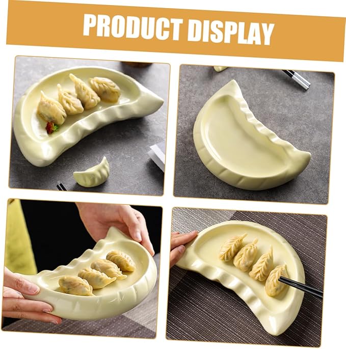 PRETYZOOM Charming Ceramic Dumpling Serving Plate Perfect for Snacks Appetizers and Fruits Suitable for Outdoor Gatherings