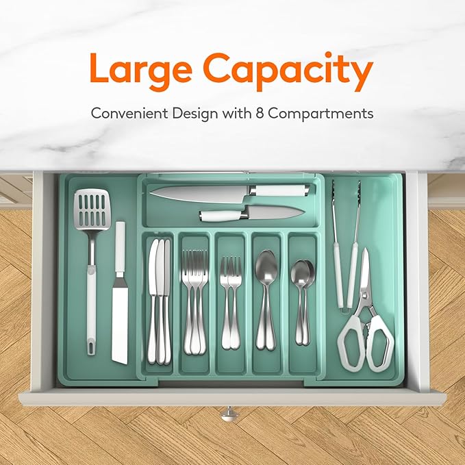 Lifewit Silverware Drawer Organizer, Expandable Utensil Tray