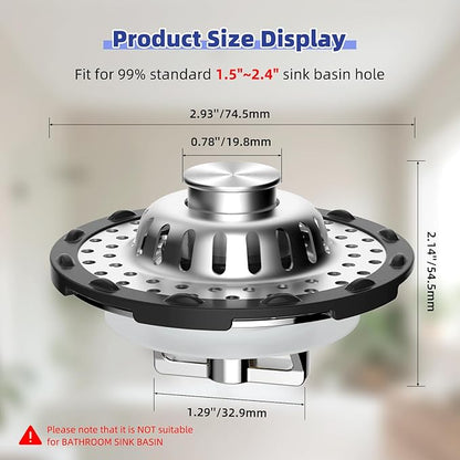 Metal 2 Pack Bathtub Drain Stopper