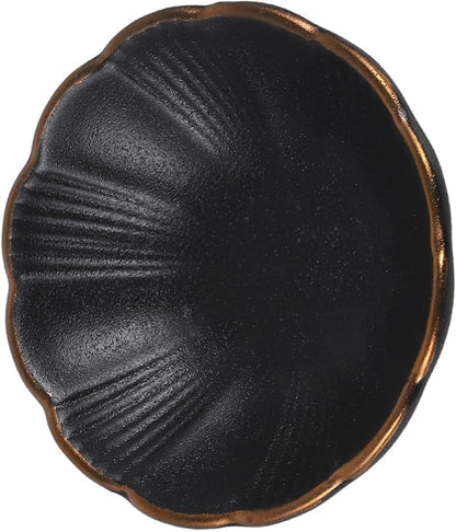Unique Design Ceramic Plate Black Mini Bowl for Appetizers Salad Sauce for Catering Restaurant