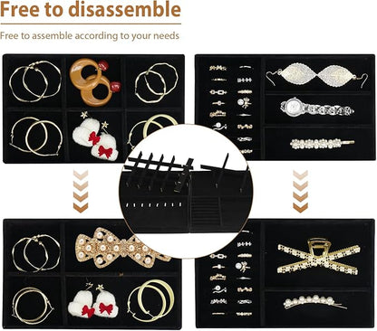 Cirhy 4 Stackable Jewelry Trays Organizer Set