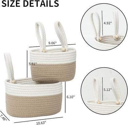 YAHUAN Cotton Hanging Basket for Organizing Hanging Wall Basket