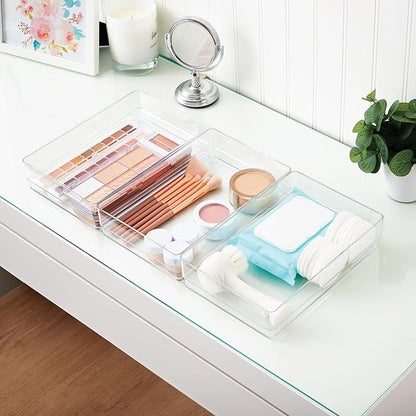 STORi SimpleSort 3-Piece Stackable Clear Drawer Organizer Set | 9" x 6" x 2"