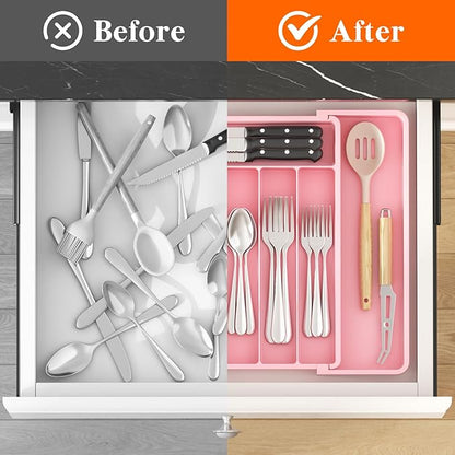 Lifewit Silverware Drawer Organizer, Expandable Utensil Tray