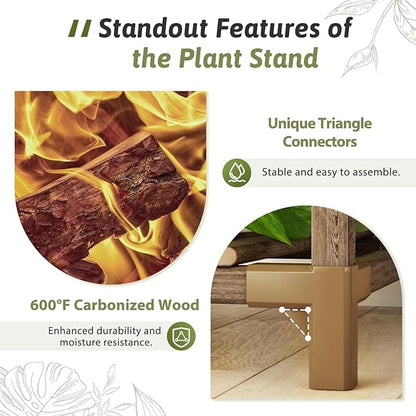 Plant Stand Indoor Outdoor 63" Tall Plant Shelf for Plants 14-Tier Large Plant Sheves for Living Room Heavy Duty Plant Rack Garden Balcony Patio Hanging Planter