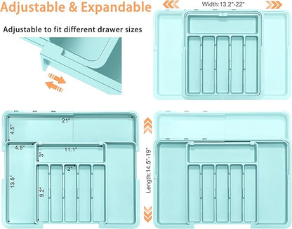 Silverware Organizer Expandable Kitchen Utensil Drawer Organizer Large BPA Free
