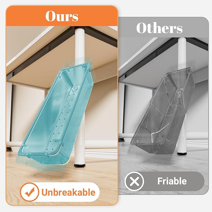 15 PCS Clear Plastic Drawer Organizer Set, 4-Size Acrylic Drawer Storage Trays