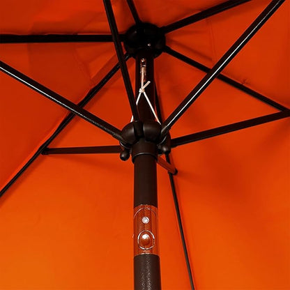 Blissun 7.5 ft Patio Umbrella, Yard Umbrella, Outdoor Market Umbrella with Push Button Tilt Crank, Orange