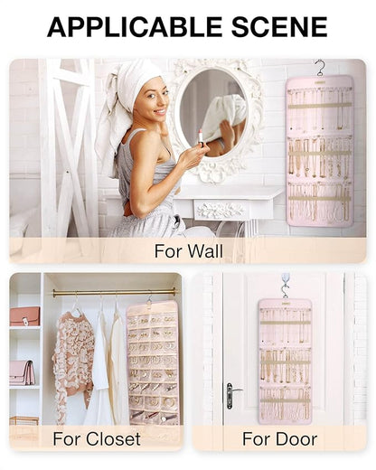 BAGSMART Hanging Jewelry Organizer Storage Roll