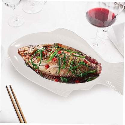 GLEAVI Fish Design Ceramic Plate Snack Storage Appetizer Dish Creative Tableware Restaurant and Home Decor