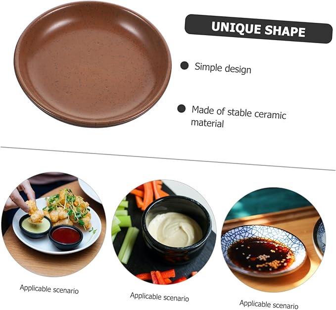 PRETYZOOM Round Appetizer Plate Ceramic Snack Serving Fruit Dish Candy Plate Decorative Dinner