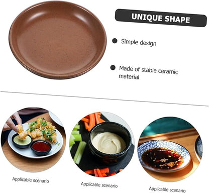 PRETYZOOM Round Appetizer Plate Ceramic Snack Serving Fruit Dish Candy Plate Decorative Dinner