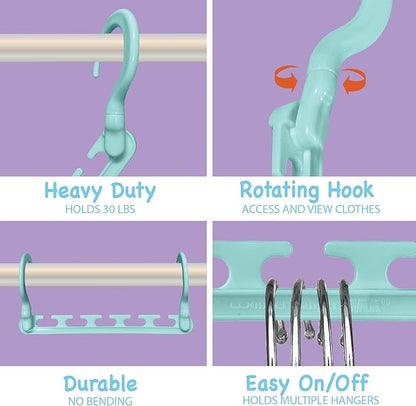 Wonder Hanger Max 10-Pack Space Saving Hangers, Reinforced Hooks Swivels 360°