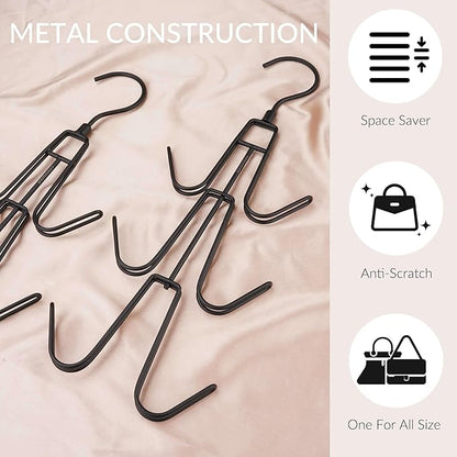 ZEDODIER Purse Organizer for Closet, 3 Pack Rotatable Sturdy Purse Hanger Bag
