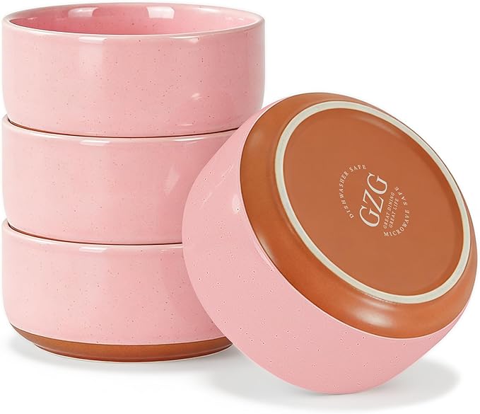 GZG 6 Inch Ceramic Cereal Bowls Set of 4, 28oz Large Soup Salad Pasta Bowls, Porcelain Oatmeal Bowl for Kitchen, Microwave & Dishwasher Safe