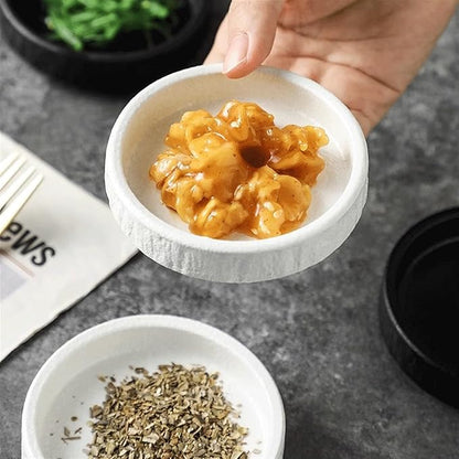 Salad plate Ceramic Dip Bowls Set of 4 Round Soy Sauce Bowls 3.5inch Small Sauce Dishes for Snack Sushi BBQ Side Dishes Appetizer and More Plastic plate (Color : 1)