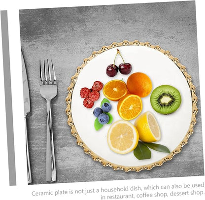 Ceramic Appetizer Plate White Porcelain Side Dish Plate for Party Family Restaurant Easy to Clean Dishwasher Safe