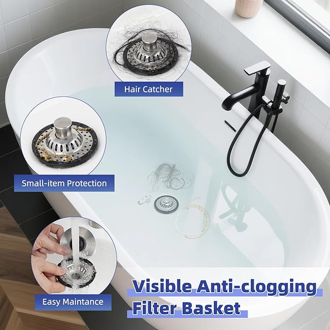 Metal 2 Pack Bathtub Drain Stopper