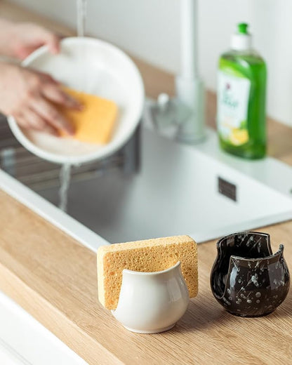 Kitchen Sponge Holder, Ceramic Dish Sponge Holder Kithen Sink Organizer