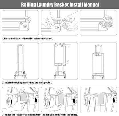 Bukere Rolling Laundry Hamper