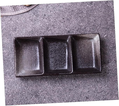PRETYZOOM 2pcs Ceramic Sauce Dishes Square Shape Flavor Dish Versatile Appetizer Plates for Condiments Fruits and Snacks for Home Restaurant and Entertaining