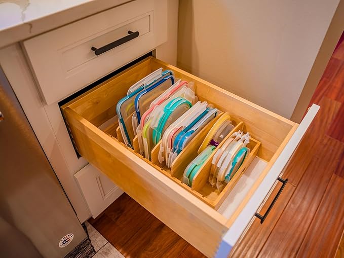 Umilife Large Food Container Lids Organizer