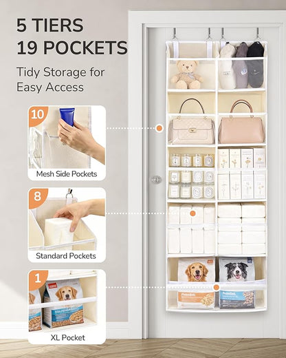 ULG Over the Door Organizer, 5-Tier Hanging Storage