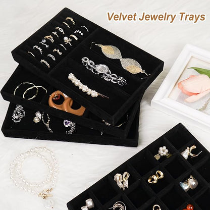 Cirhy 4 Stackable Jewelry Trays Organizer Set