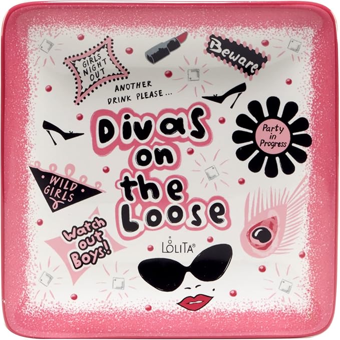 Certified International Lolita Divas On The Loose 6" Canape/Luncheon Plates, Set of 4