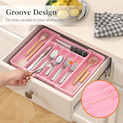 Lifewit Silverware Drawer Organizer, Expandable Utensil Tray
