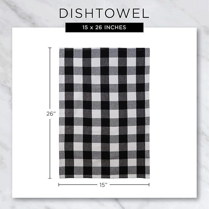 DII Basic Terry Collection Waffle Dishtowel Set, Solid Dark Green, 4 Piece