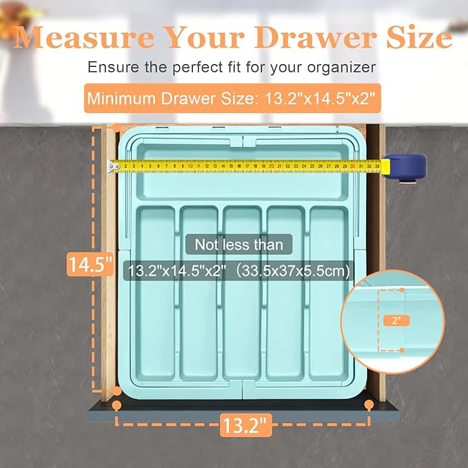 Silverware Organizer Expandable Kitchen Utensil Drawer Organizer Large BPA Free