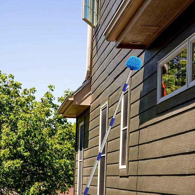 Cobweb Duster with Extension Pole, 8 FT Long Duster
