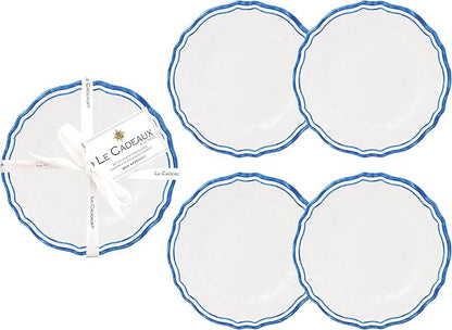 Le Cadeaux Melamine 6 inch Appetizer Plates, Set of 4, Maison