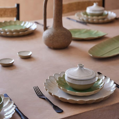 Costa Nova Ceramic Stoneware 7" Appetizer Plate - Marrakesh Collection, Eucalyptus| Microwave & Dishwasher Safe Dinnerware | Food Safe Glazing | Restaurant Quality Dinnerware
