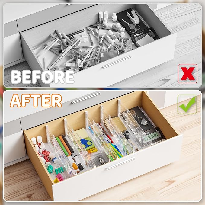 Yieach 5 Pack 6 Inch Tall Acrylic Drawer Divider